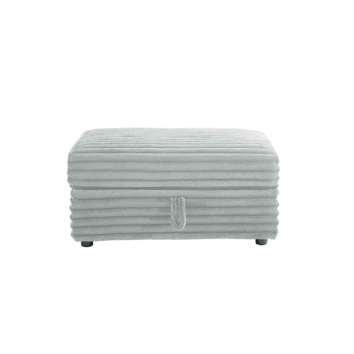 Ermia Modern Upholstered Faux Fur Square Storage Ottoman - Image 2