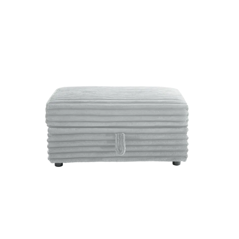 Ermia Modern Upholstered Faux Fur Square Storage Ottoman - Image 2