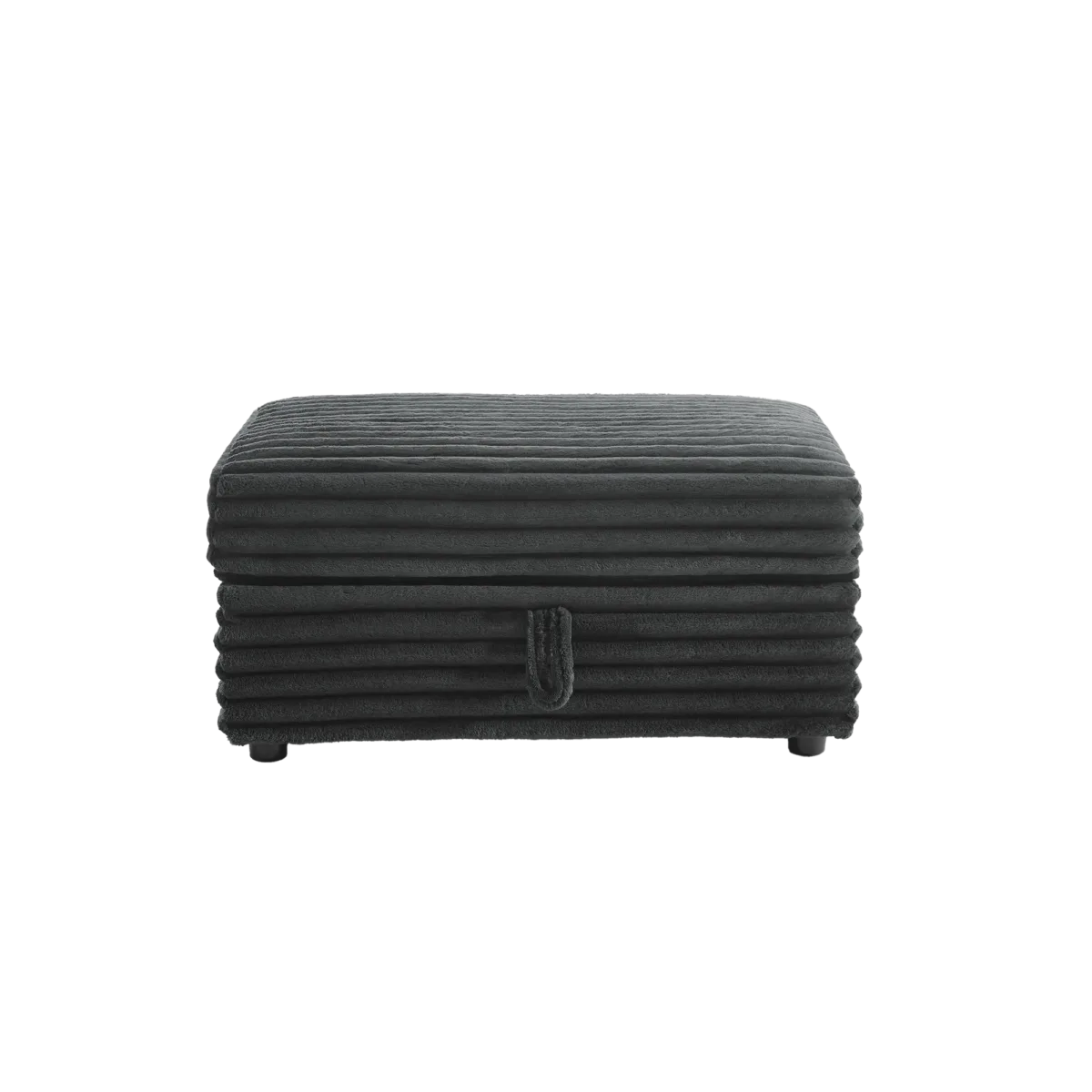 Ermia Modern Upholstered Faux Fur Square Storage Ottoman - Image 3