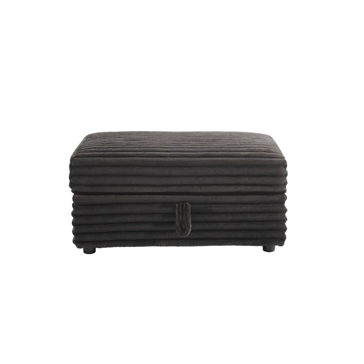 Ermia Modern Upholstered Faux Fur Square Storage Ottoman - Image 4