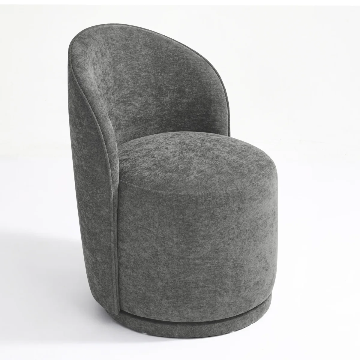 Integrated Barrel Armless Swivel Fabric Dining Chair - Image 6