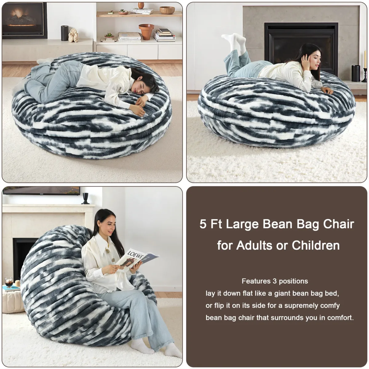 Angora-Soft Bean Bag for Movie Nights & Reading Nook - Image 8