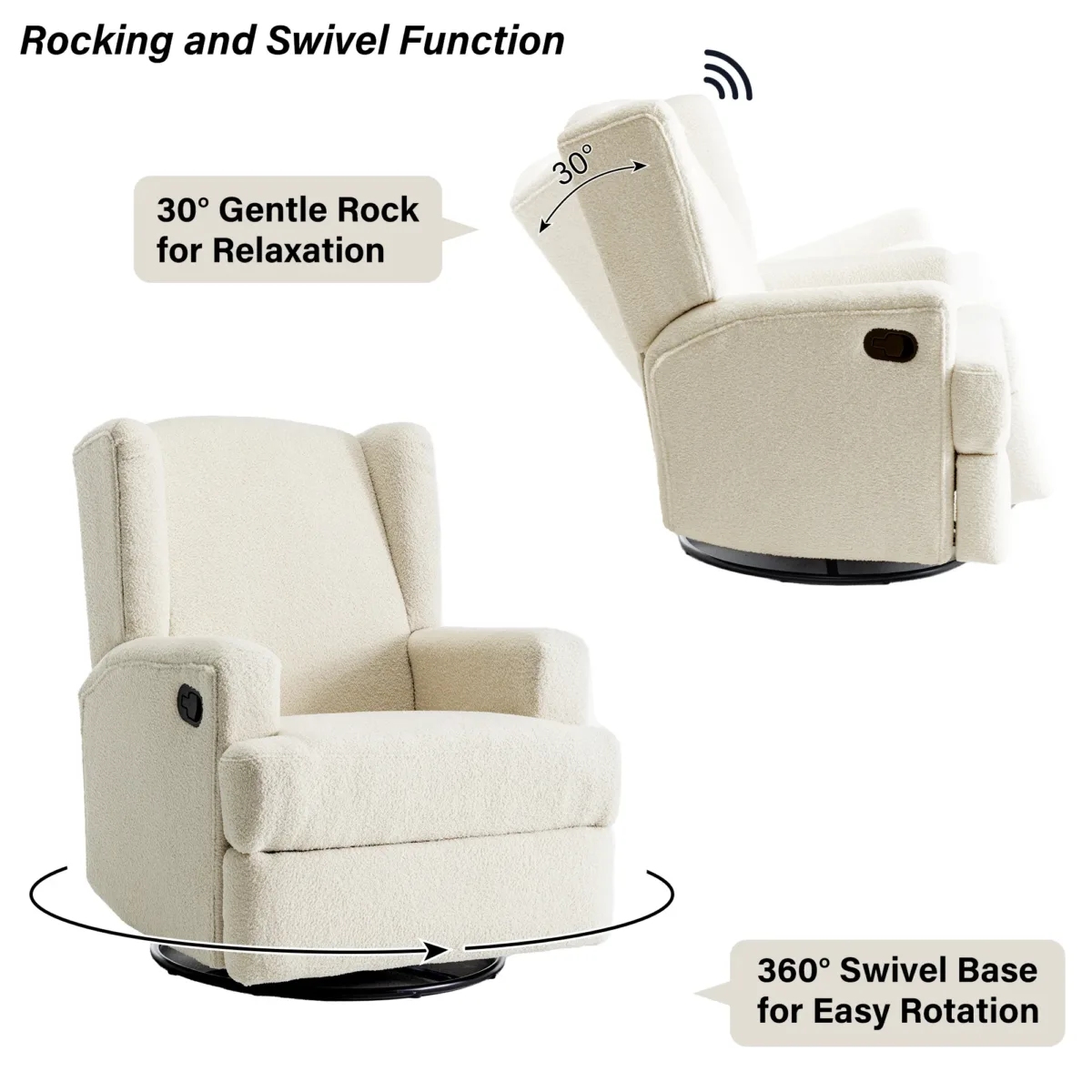 Upholstered Swivel Reclining - Image 8