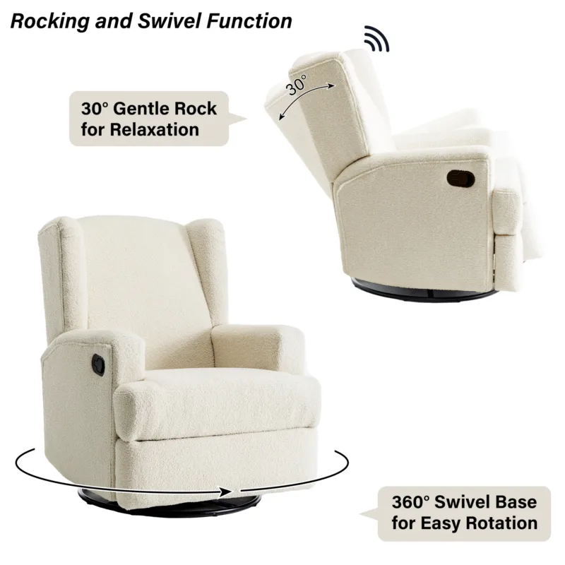 Upholstered Swivel Reclining - Image 8