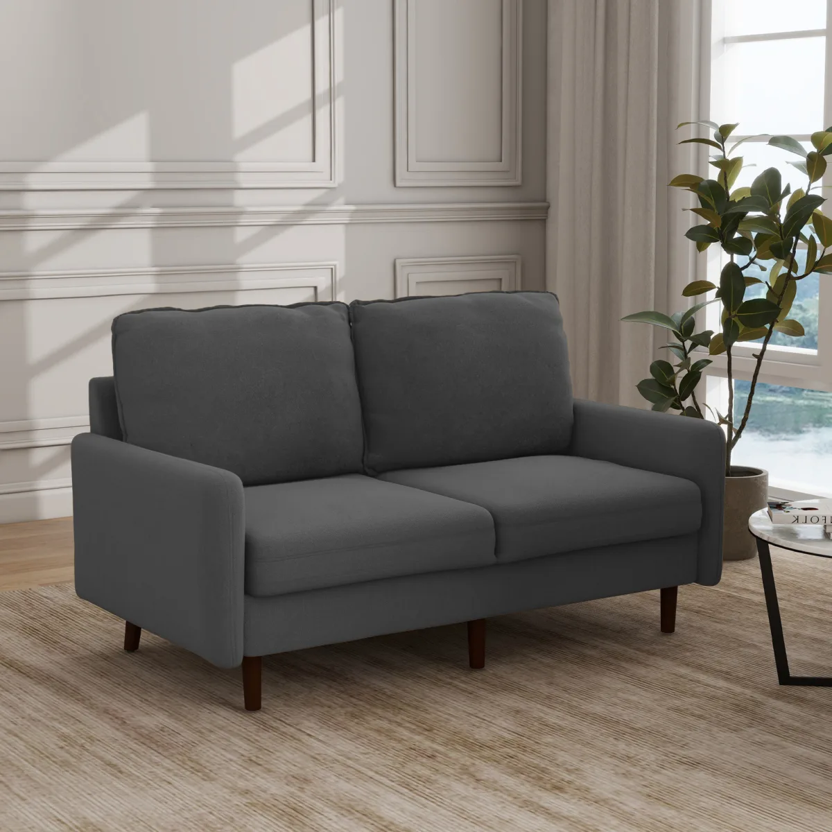Lioran 56.9" Modern Velvet Loveseat - Image 5
