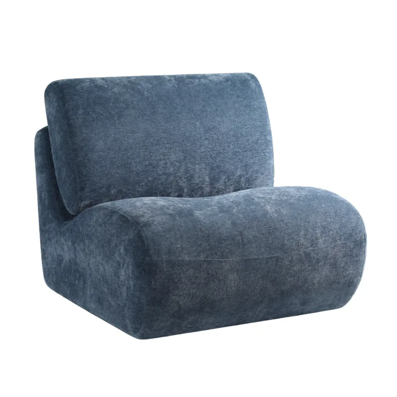 360 Swivel Upholstered Armless Leisure Chair