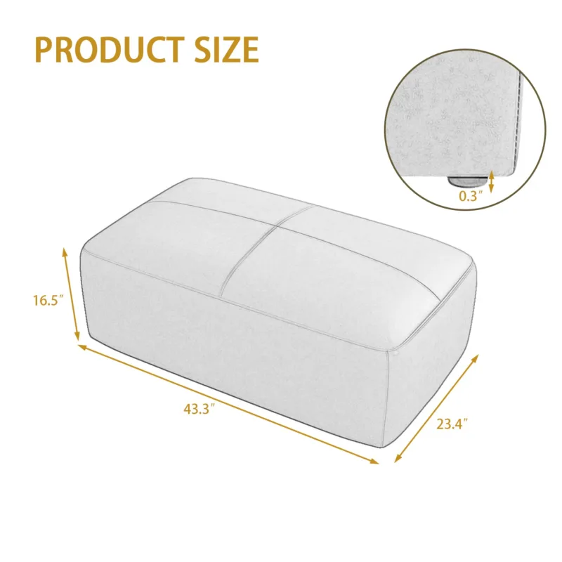 Hustle Square Top-Grain Genuine Leather Ottoman (Set of 2) - Image 9