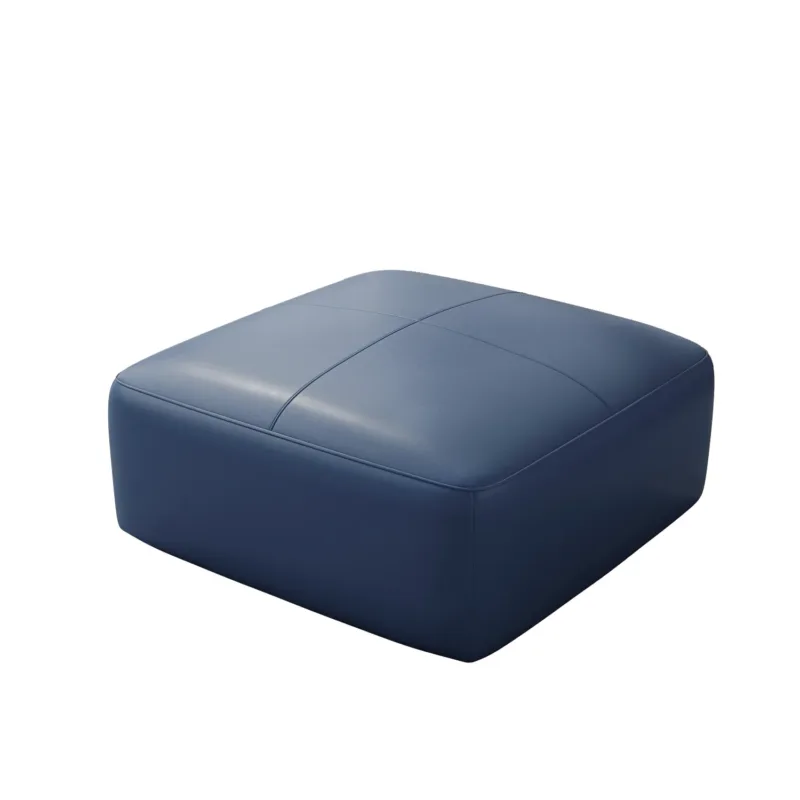 Hustle Square Top-Grain Genuine Leather Ottoman - Image 5