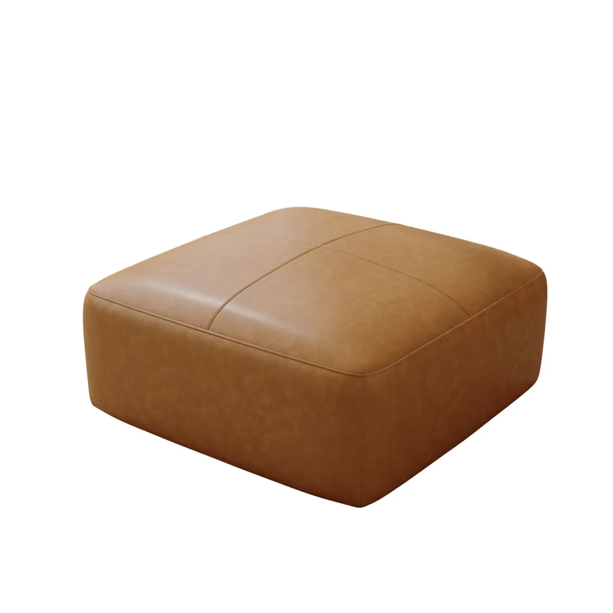 Hustle Square Top-Grain Genuine Leather Ottoman - Image 2