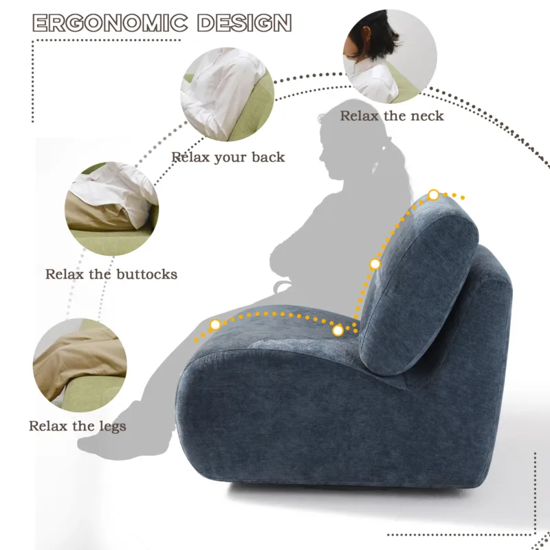 360 Swivel Upholstered Armless Leisure Chair - Image 8