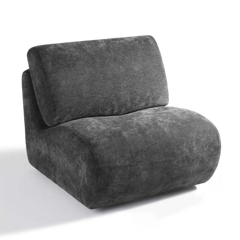 360 Swivel Upholstered Armless Leisure Chair - Image 3