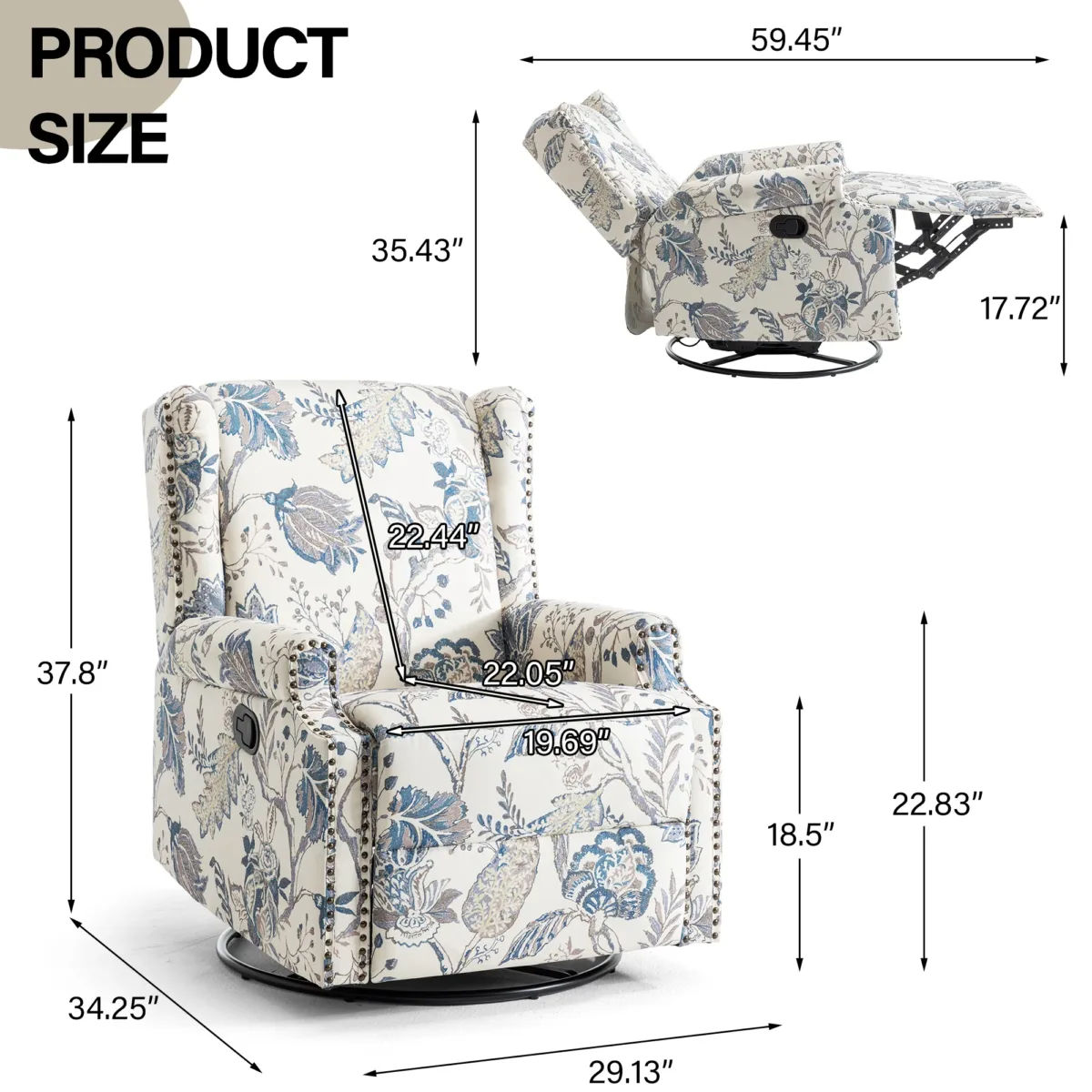 Upholstered Swivel Recliner - Image 8