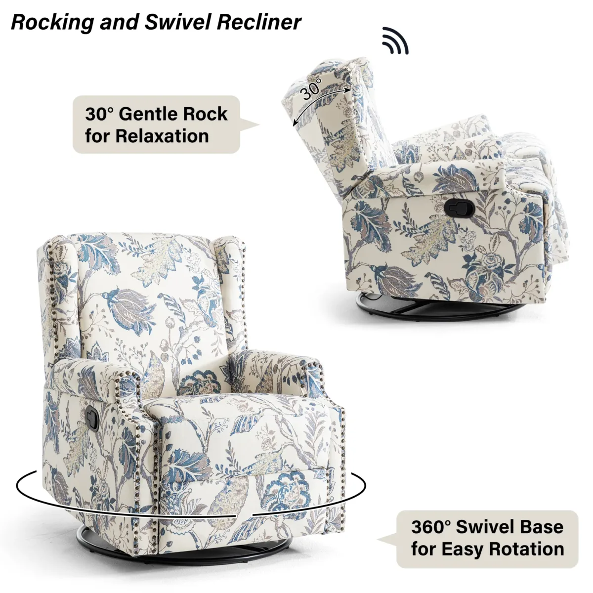 Upholstered Swivel Recliner - Image 9