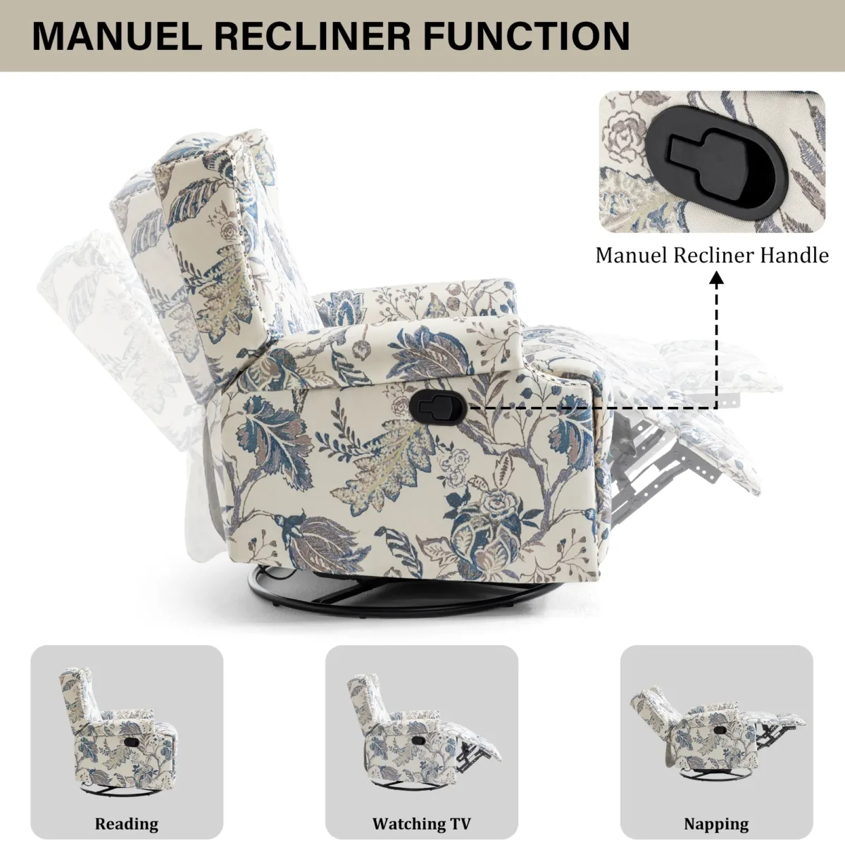 Upholstered Swivel Recliner - Image 10