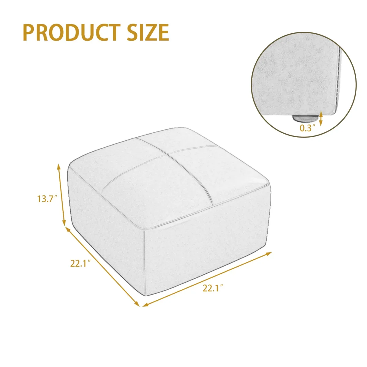 Hustle Square Top-Grain Genuine Leather Ottoman (Set of 2) - Image 7