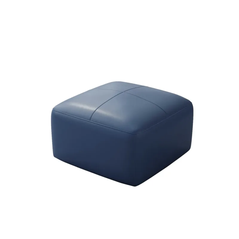 Hustle Square Top-Grain Genuine Leather Ottoman - Image 4
