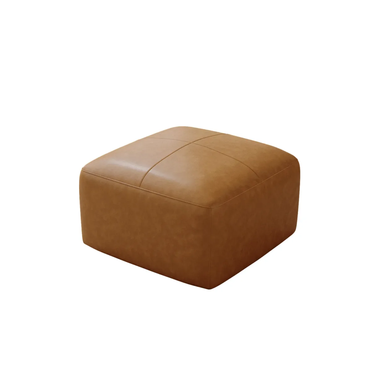 Hustle Square Top-Grain Genuine Leather Ottoman - Image 1