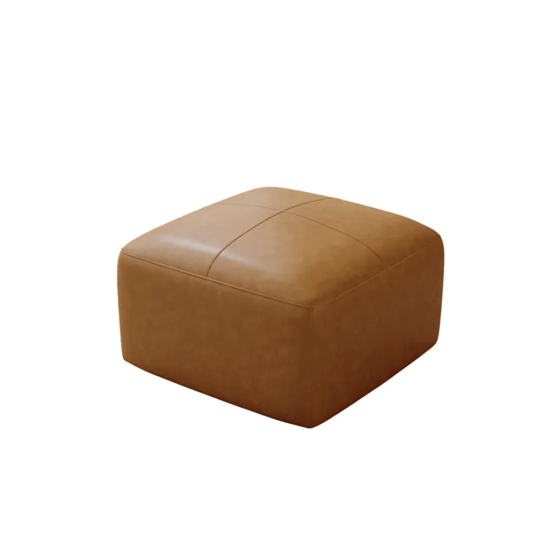 Hustle Square Top-Grain Genuine Leather Ottoman