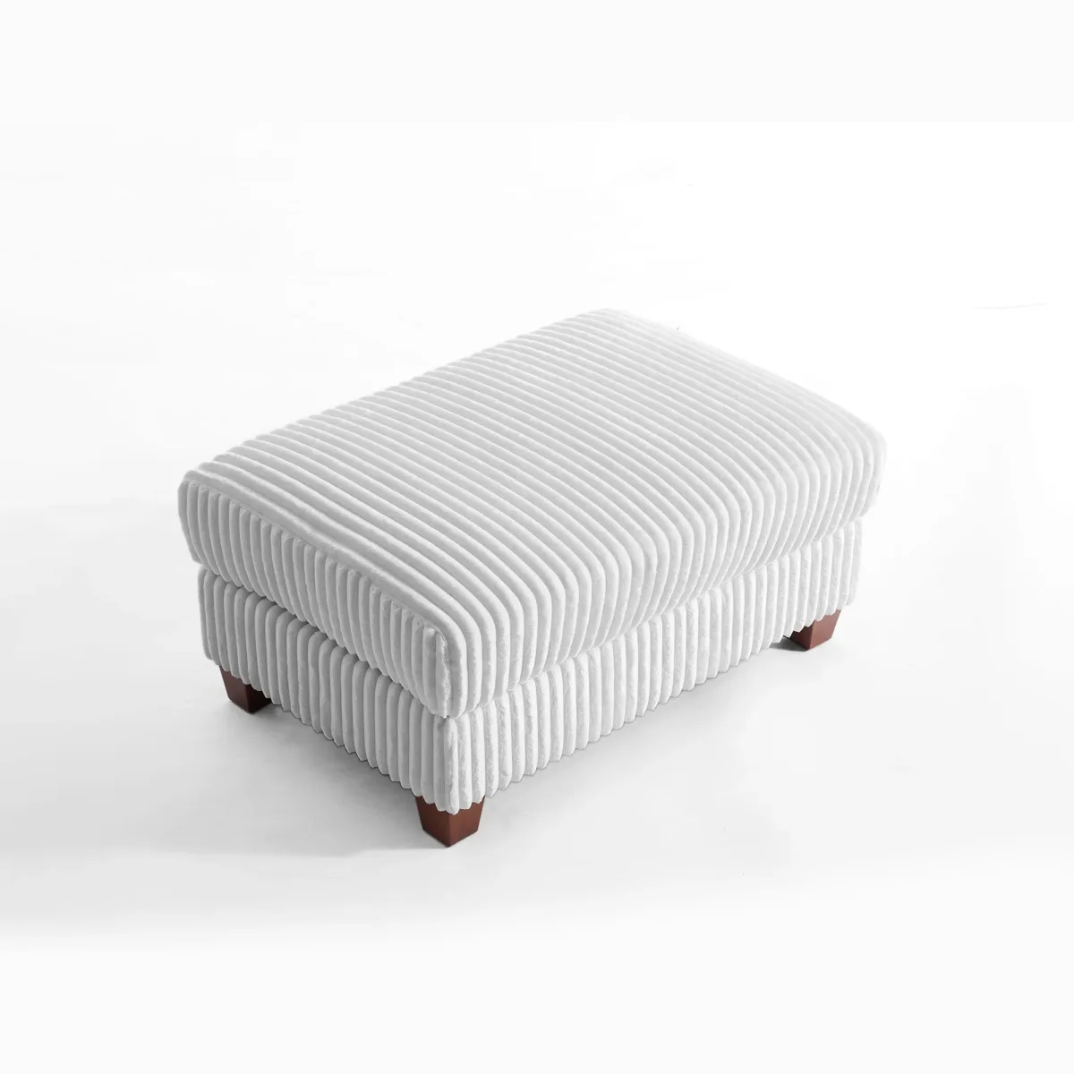 Ermia Modern Upholstered Faux Fur Square Ottoman - Image 1
