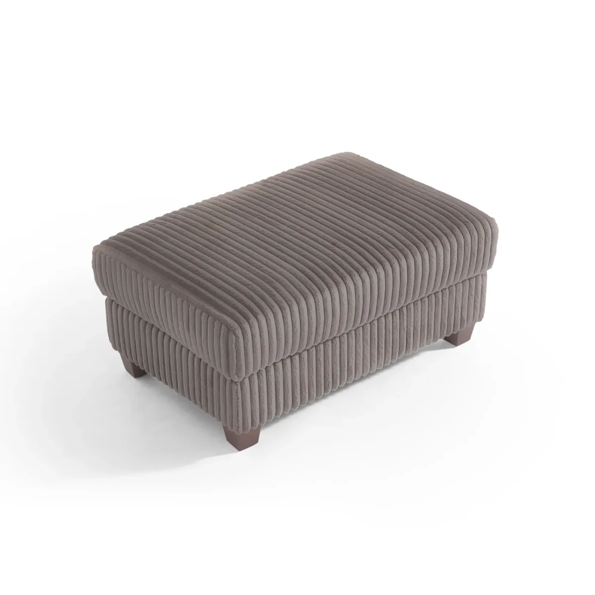 Ermia Modern Upholstered Faux Fur Square Ottoman - Image 2