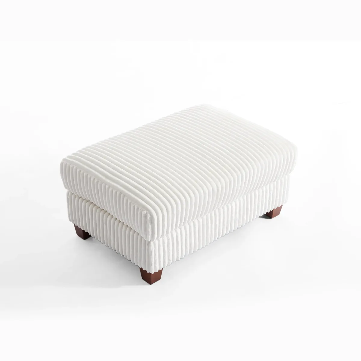 Ermia Modern Upholstered Faux Fur Square Ottoman - Image 4