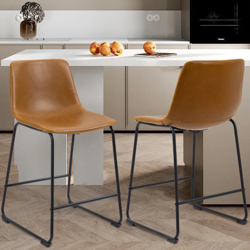 Ginko Upholstered Counter Stool with Metal Frame (Set of 2) - Image 4