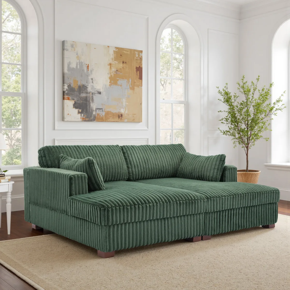 Sondera 82.6" Modular Corduroy Chaise Lounge Sofa - Image 18