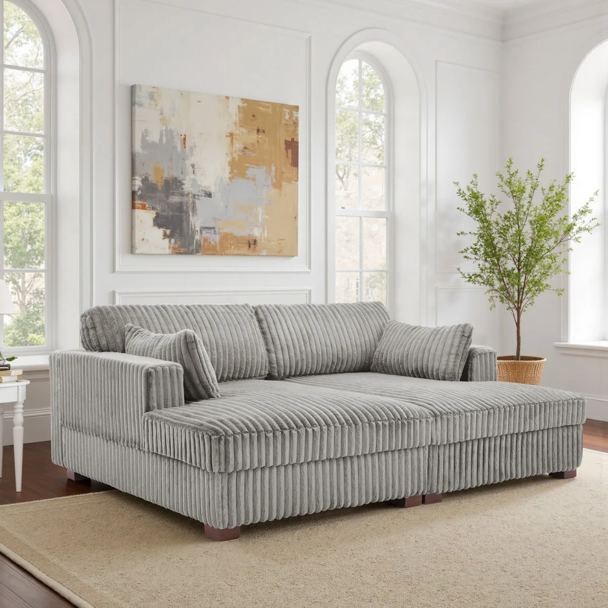 Sondera 82.6" Modular Corduroy Chaise Lounge Sofa - Image 16