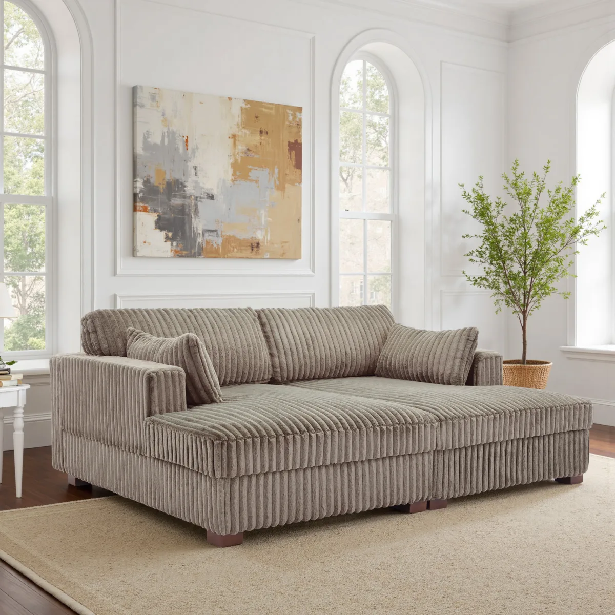 Sondera 82.6" Modular Corduroy Chaise Lounge Sofa - Image 14