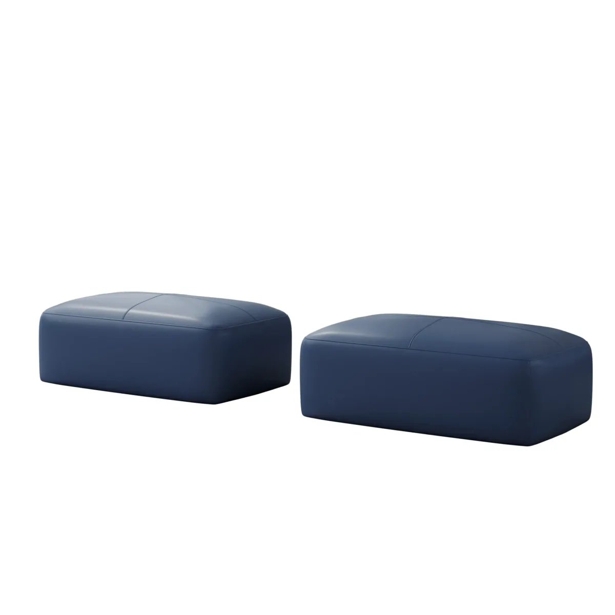 Hustle Square Top-Grain Genuine Leather Ottoman (Set of 2) - Image 6