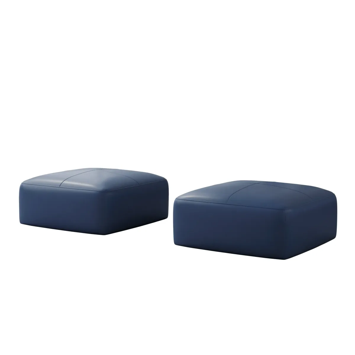 Hustle Square Top-Grain Genuine Leather Ottoman (Set of 2) - Image 5