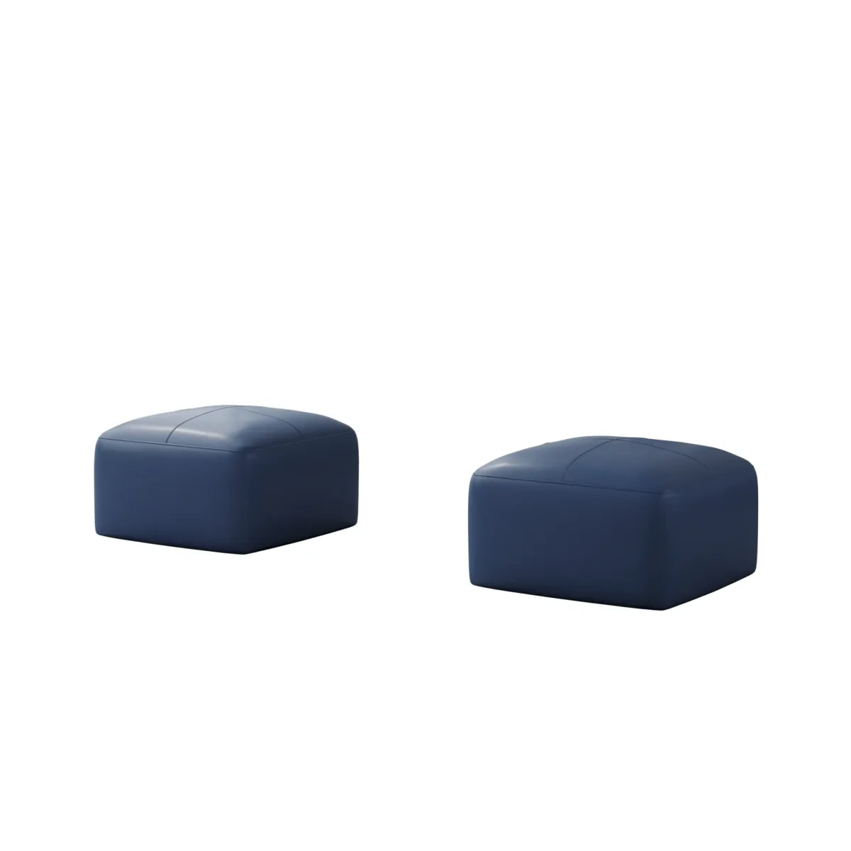 Hustle Square Top-Grain Genuine Leather Ottoman (Set of 2) - Image 4