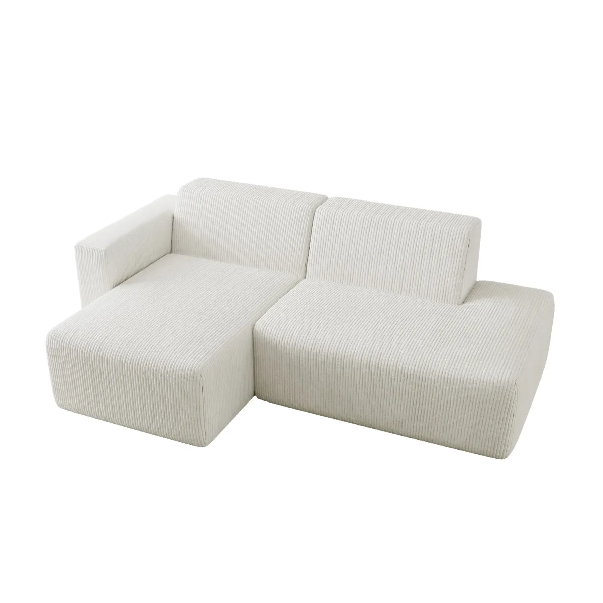 Camelle 2-Piece Corduroy Sectional Sofa with Right Chaise - Image 1