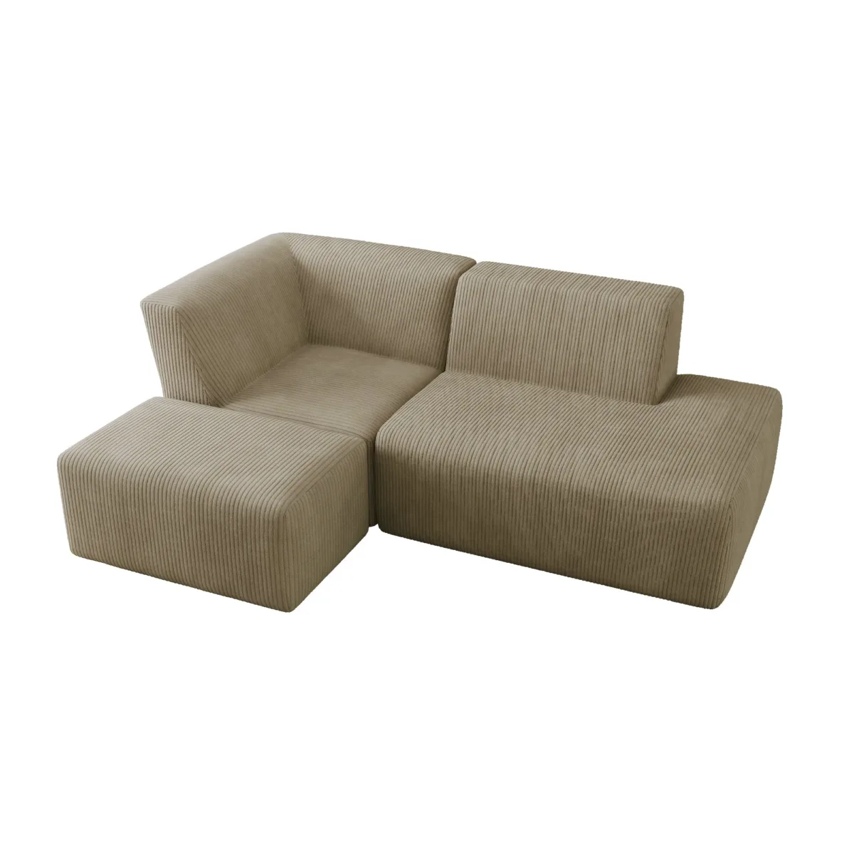 3 - Piece Corduroy Sectional - Image 3