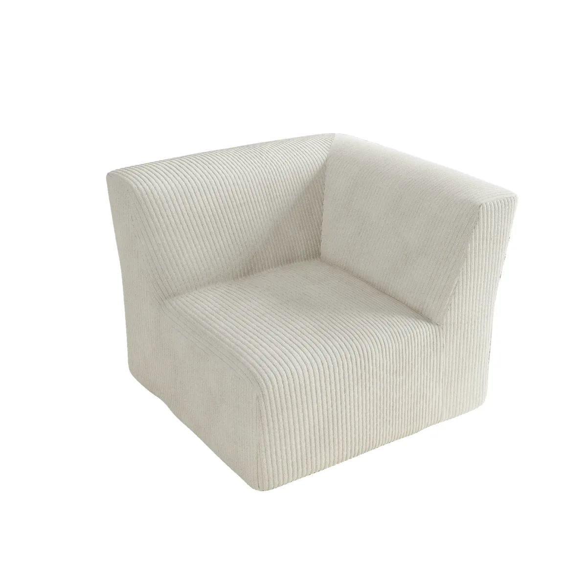 Camelle Corduroy Upholstered Corner Chair - Image 1