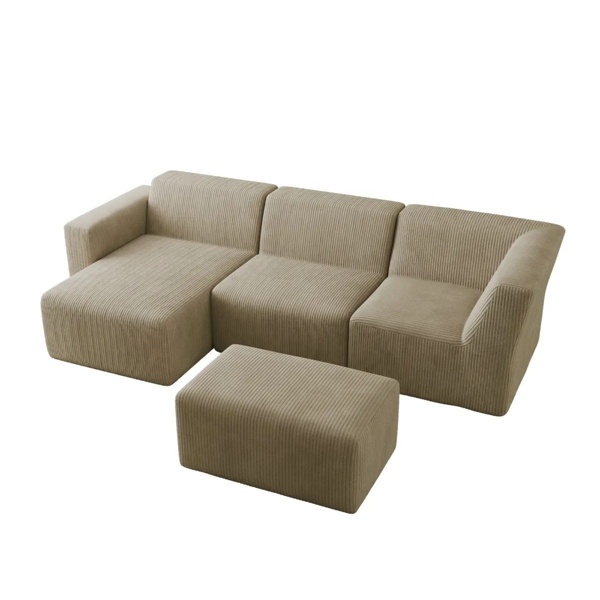 4 - Piece Corduroy Sectional - Image 2