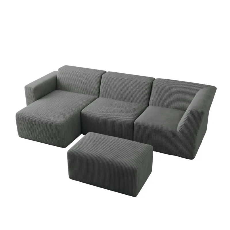 4 - Piece Corduroy Sectional - Image 3