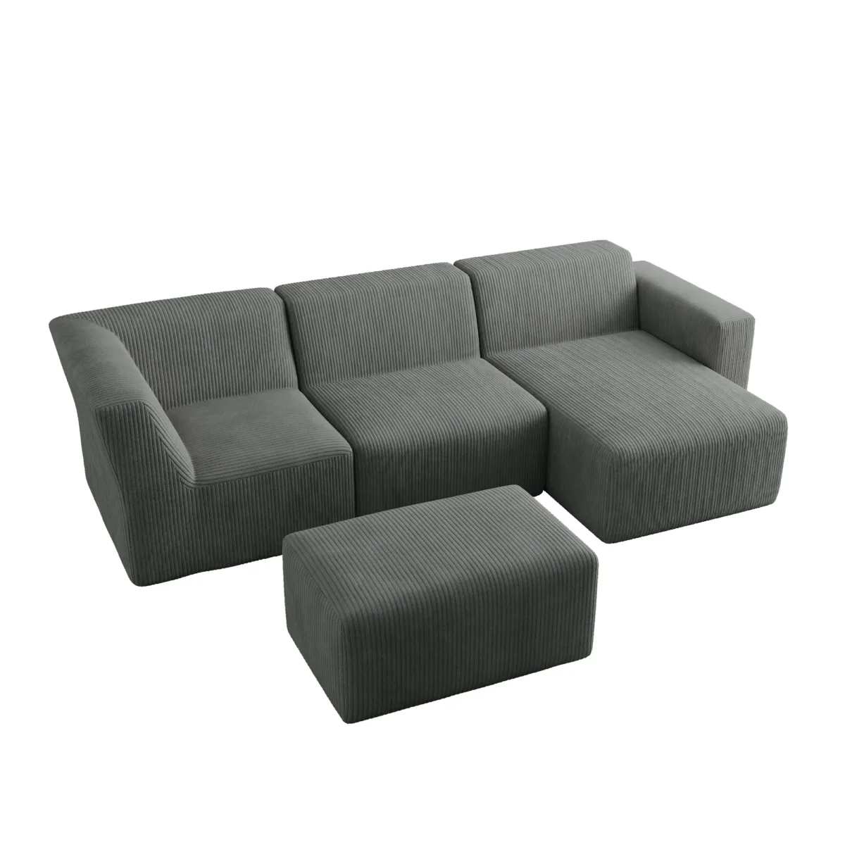 4 - Piece Corduroy Sectional - Image 2