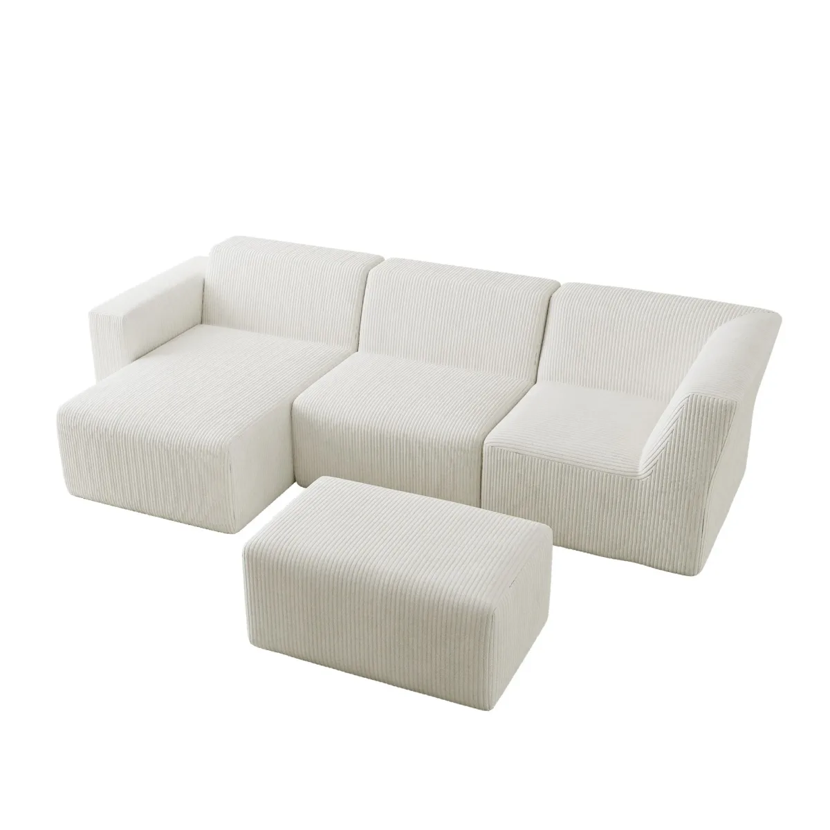 4 - Piece Corduroy Sectional - Image 1