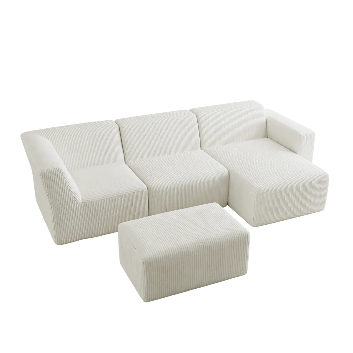 4 - Piece Corduroy Sectional - Image 1