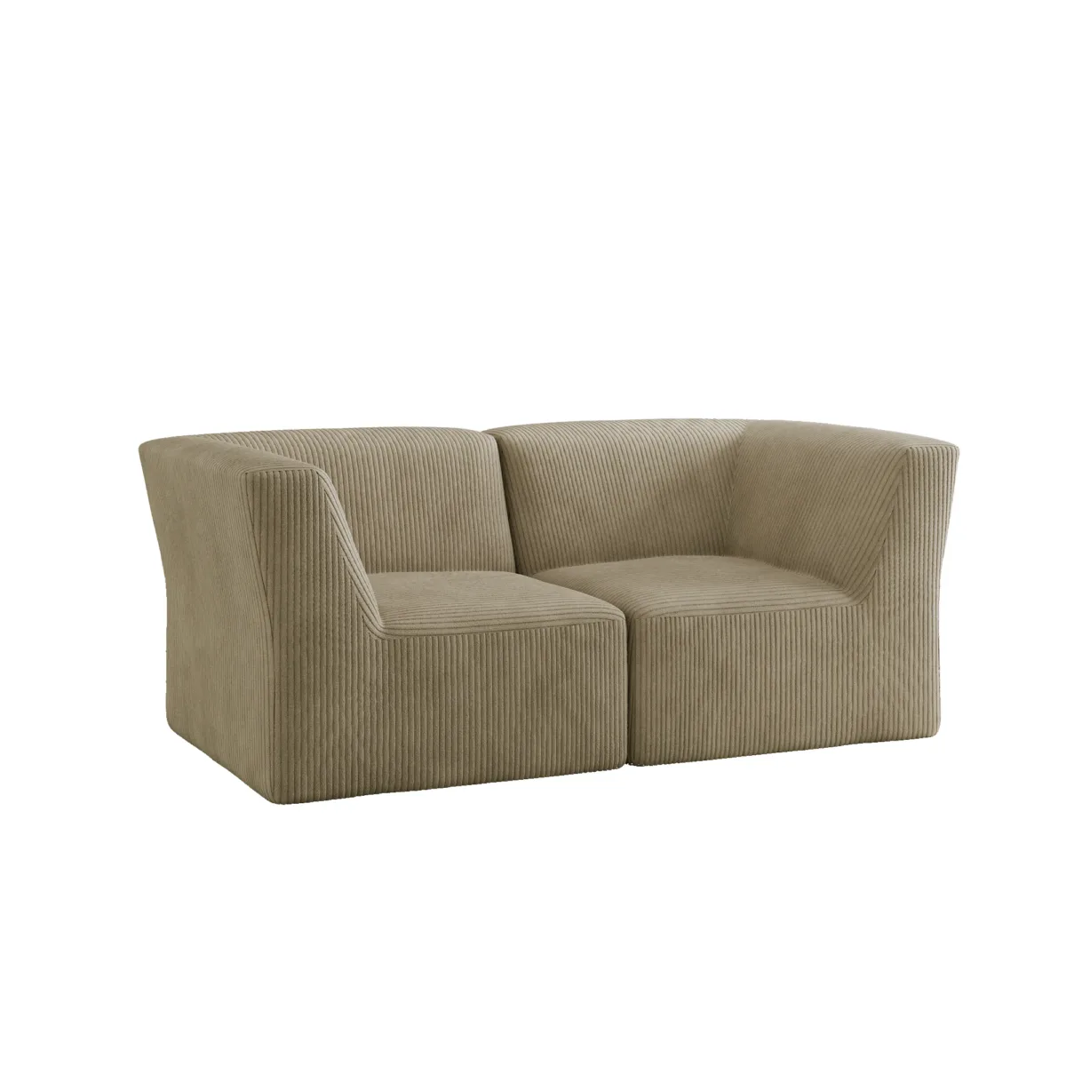 Camelle 2-Piece Flared Arms Corduroy Modular Loveseat - Image 3
