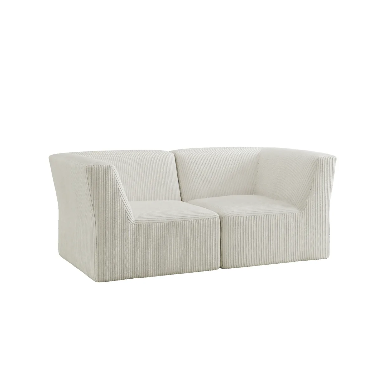 Camelle 2-Piece Flared Arms Corduroy Modular Loveseat - Image 1