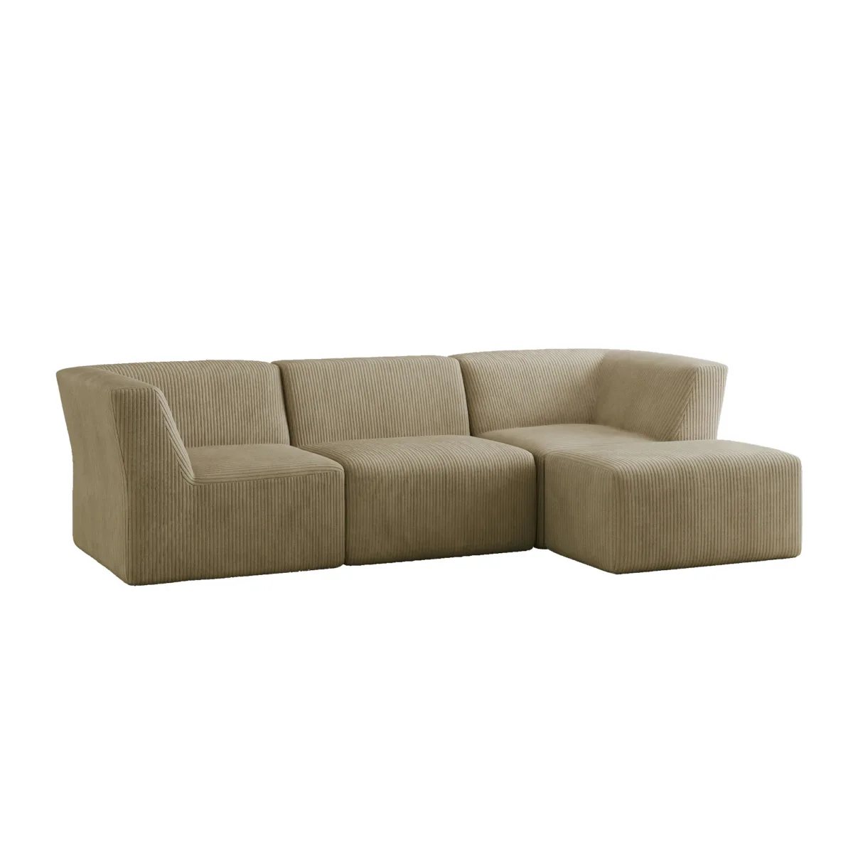 4 Pieces  Corduroy Sectional - Image 2