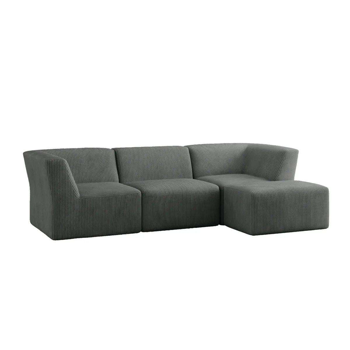4 Pieces  Corduroy Sectional - Image 3