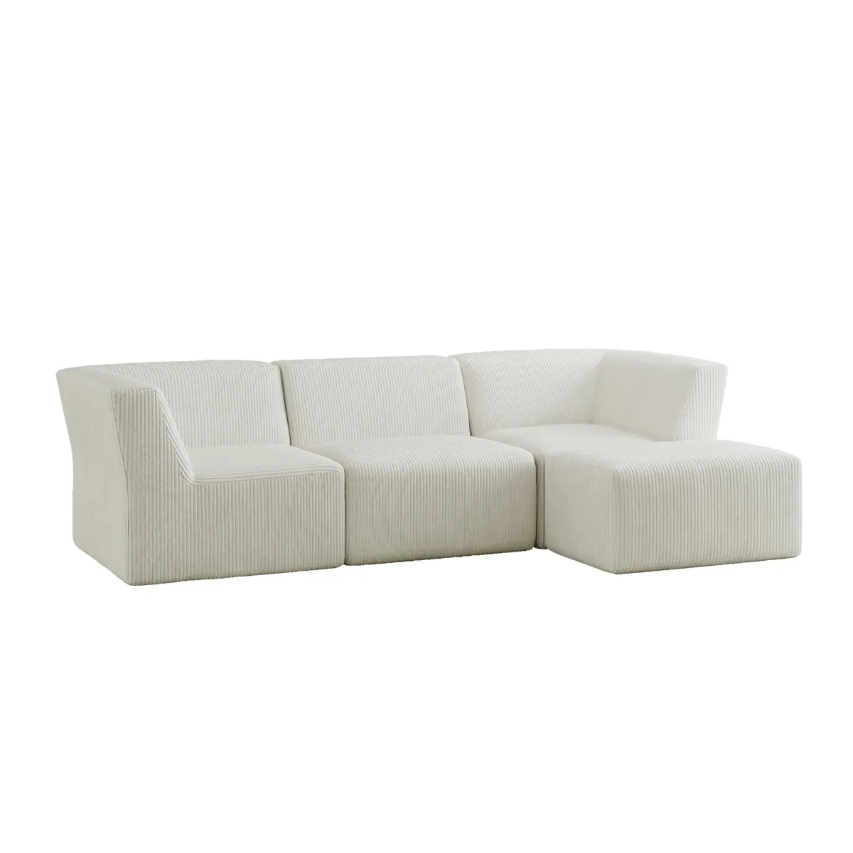 4 Pieces  Corduroy Sectional - Image 1