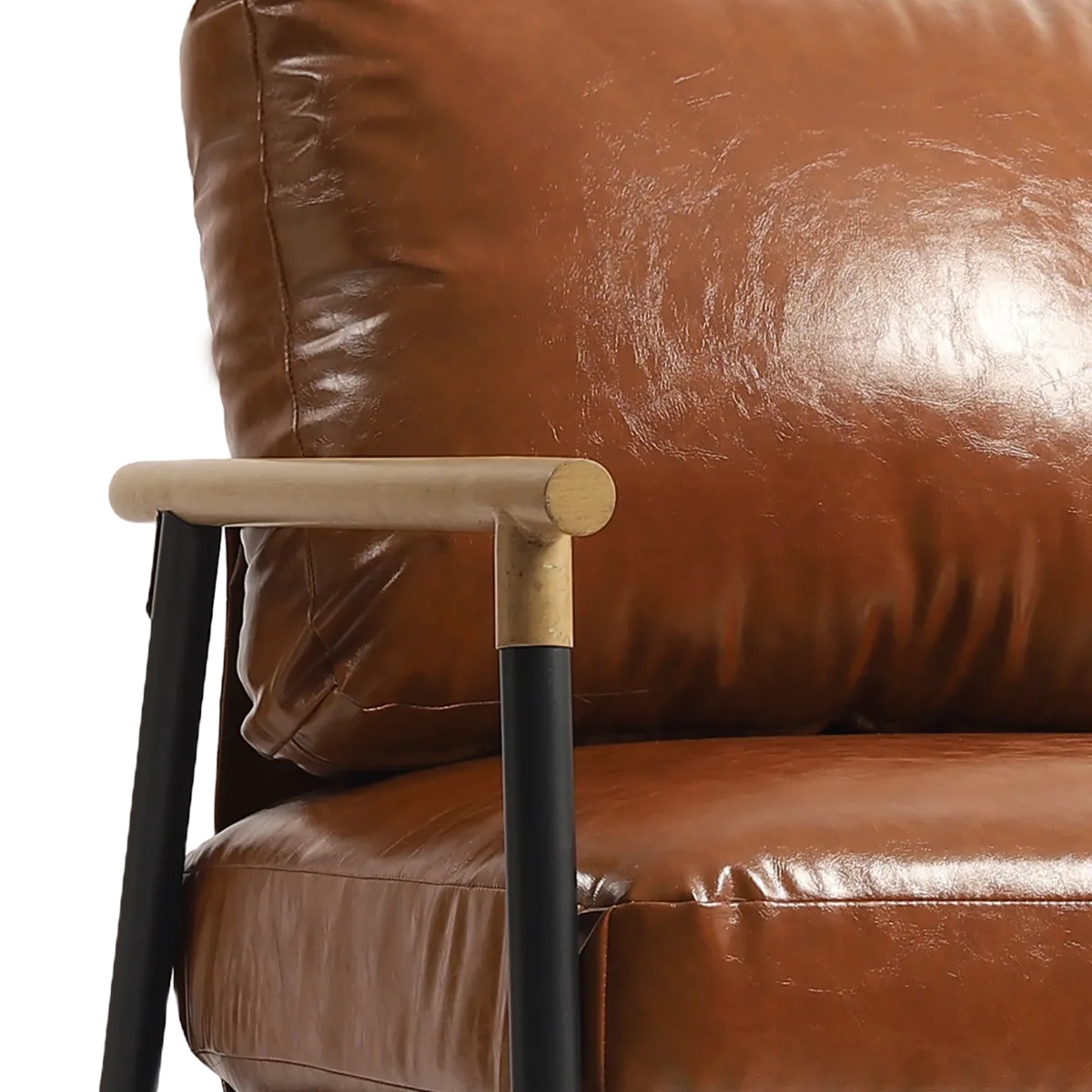 Dajauna Midcentury Modern Upholstered Metal Frame Arm Accent Chair - Image 10