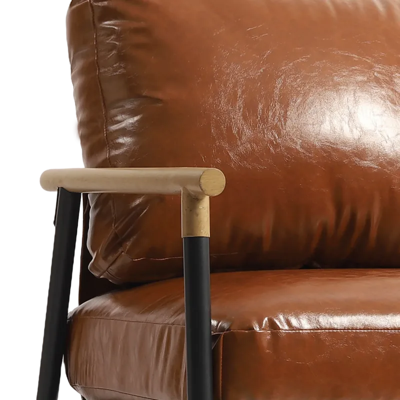 Dajauna Midcentury Modern Upholstered Metal Frame Arm Accent Chair - Image 10