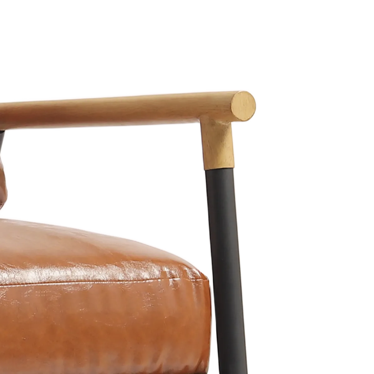Dajauna Midcentury Modern Upholstered Metal Frame Arm Accent Chair - Image 11