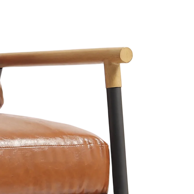 Dajauna Midcentury Modern Upholstered Metal Frame Arm Accent Chair - Image 11