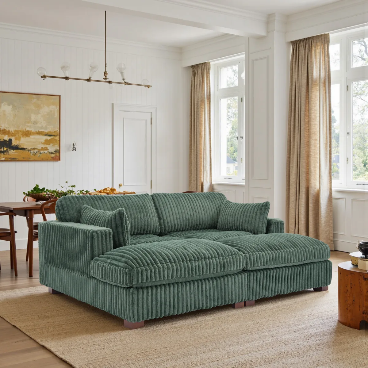 Sondera 82.6" Modular Corduroy Chaise Lounge Sofa - Image 11